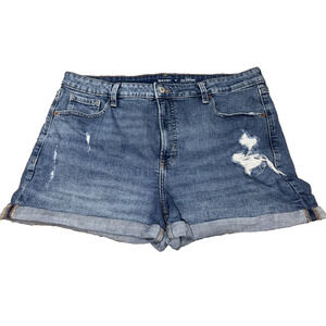 Old Navy High Rise O.G. Straight Distressed Denim Shorts Size 18